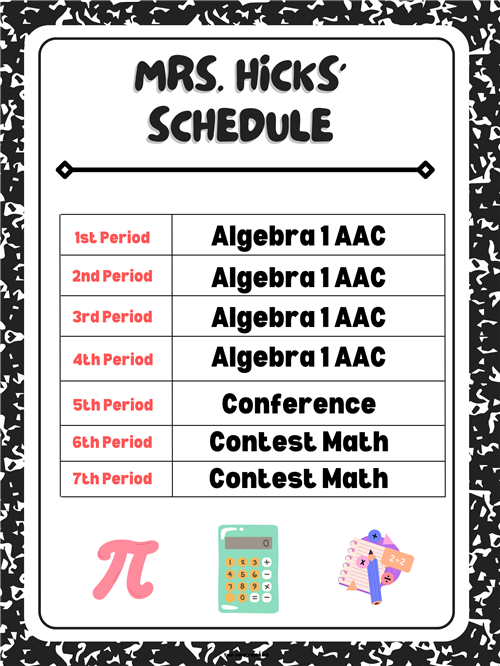 Hicks Schedule